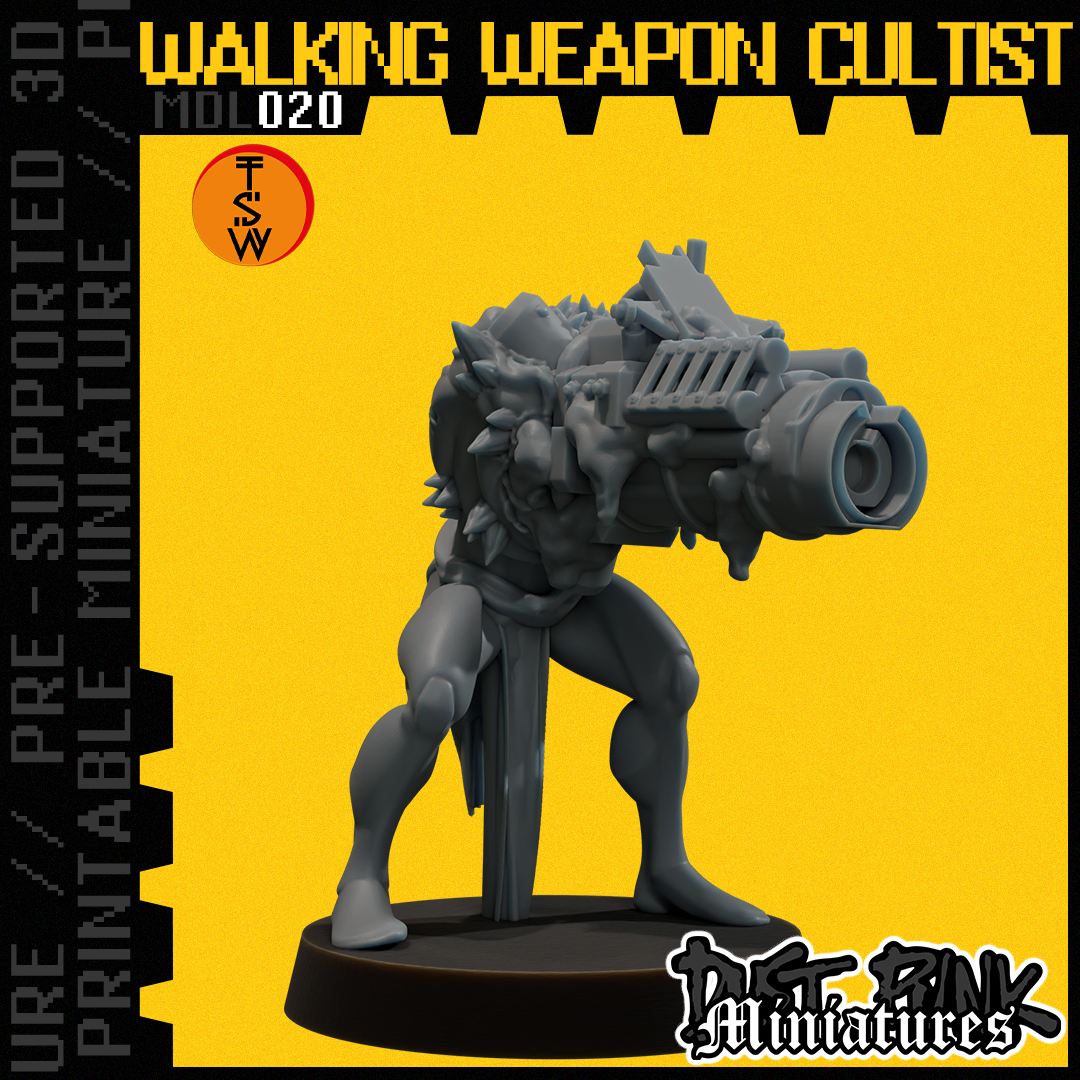 MDL020 WALKING WEAPON CULTIST [PRE-SUPPORTED]